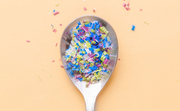 Spoon with microplastics
