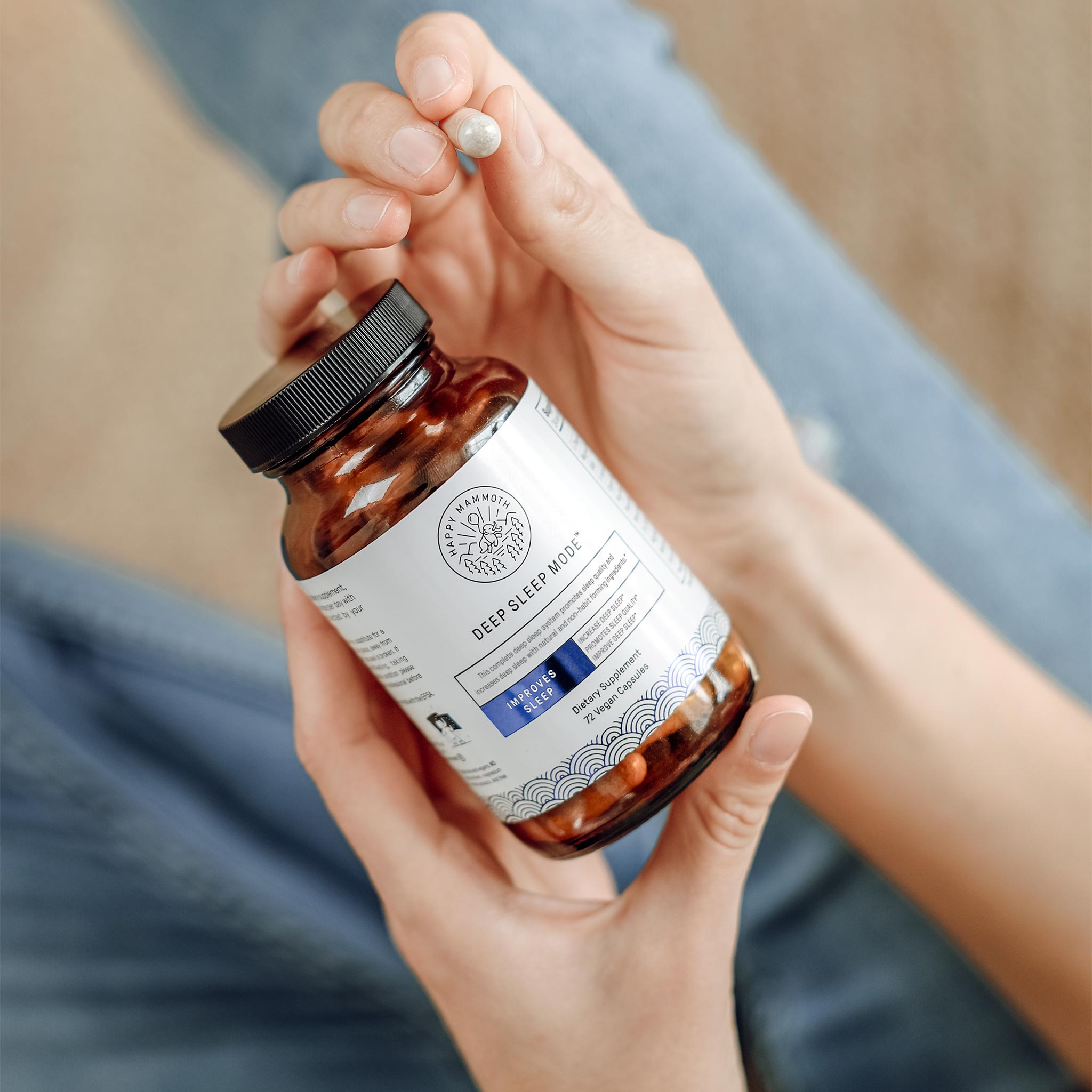 Deep Sleep Mode™ Fall Asleep Faster, Wake Up Refreshed Happy Mammoth